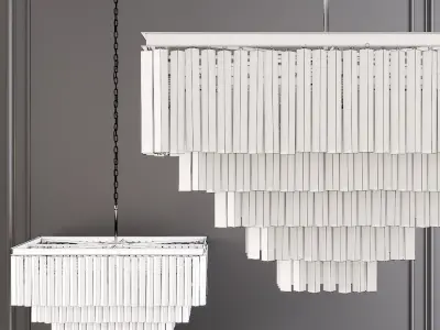 RH 1920S ODEON CLEAR GLASS FRINGE SQUARE 5-TIER Black 3D model