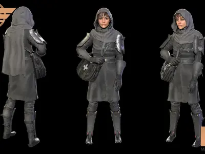 Medic Dystopia Low-poly 3D model