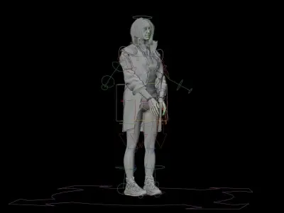 CYBERPUNK WOMEN FULL RIGGING Low-poly 3D model
