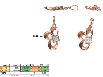 Light Weight Pendant STL OBJ FBX JCD Details 3D print model