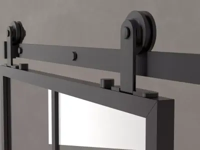 Steel loft sliding doors for interior 3D model 3D model