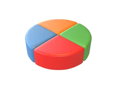 Pie Graph v1 001 Low-poly 3D model
