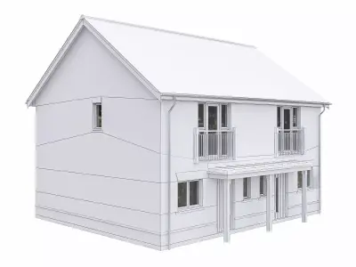 Neighborhood Houses P28 Low-poly 3D model