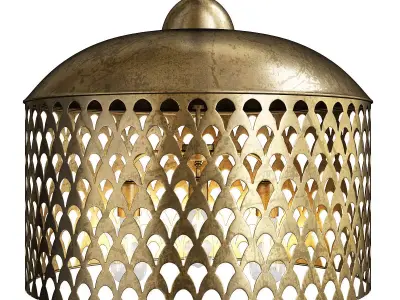 FAN SCREEN METAL PENDANT Low-poly 3D model