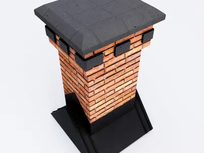 Chimney 3d model brick Low-poly 3D model