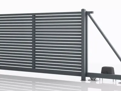 Aluminum Electric Sliding Gate - Model 2 - 8cm - 3D model