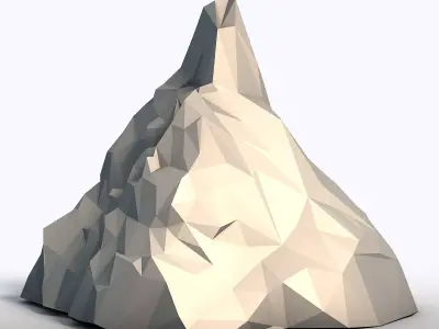 Low Poly Mountain Geometric Landscape Model  3D print model