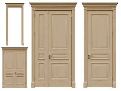 Classic wood doors 3D model