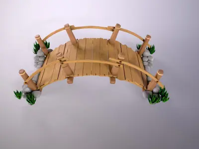 Wood Bridge 3d model Low-poly 3D model