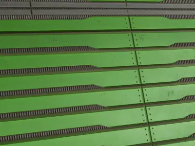 Green Sci-Fi Metal Panel PBR Seamless Texture