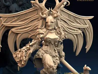 Sylvan Warrior Heralds of Primordial Wrath B - Nude and Normal 3D print model