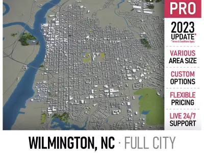 Wilmington - North Carolina Low-poly 3D model