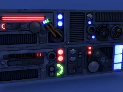 SciFi Space High Tech Wall Panel Custom 3D model