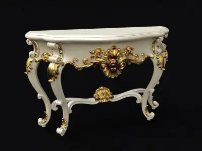 dressing table with mirror set 3D model