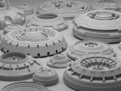  kitbash sci fi subdivision ready 3d model 