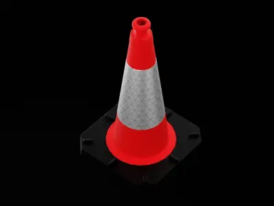 Short Street Cone Low-poly 3D model