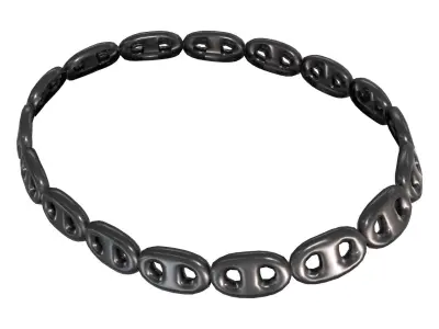 Black Choker Chains Necklace Low-poly 3D model