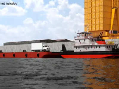  Tugboat with Pontoon Barge 