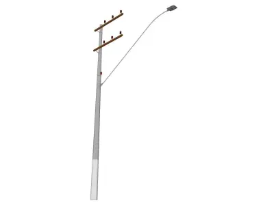 Concrete Lamp Post - Light Pole - Light Post - Street Light 30 3D model
