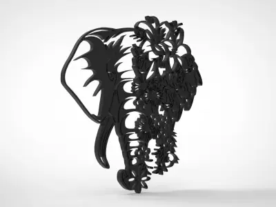 ELEPHANT WALL FRAME 3D print model