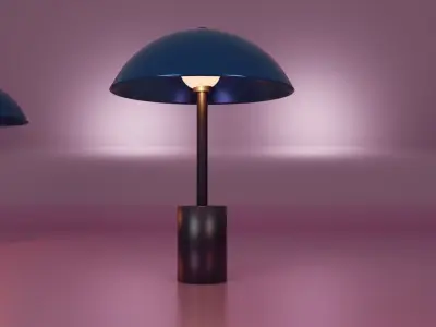 Side Table Modern Blue Lamp Free 3D print model