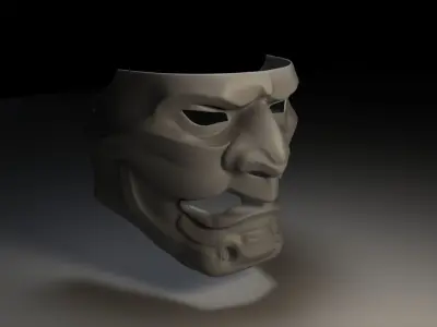 An ancient mask Low-poly 3D model