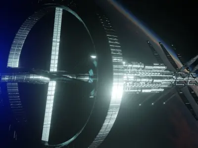 Sci-Fi Space Ship 3D model Low-poly 3D model