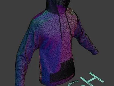 Trasher Skater Hoodie Low-poly 3D model