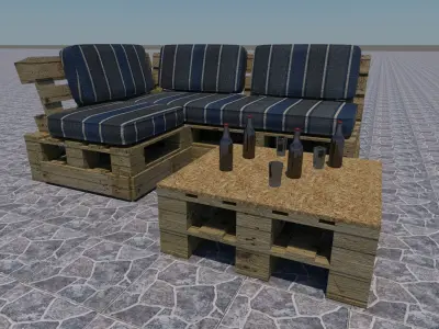 pallet sofas 3D model