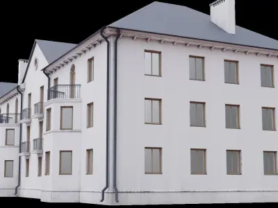 Old low poly building Low-poly 3D model