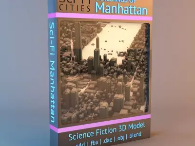 Sci-Fi Manhattan Buildings 3D model