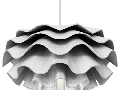  Floral Petal Multi-Layered Acrylic 1-Light Pendant Light 3D model