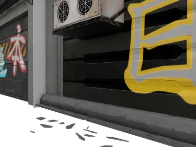  Cyberpunk Building 56  Low-poly 3D model