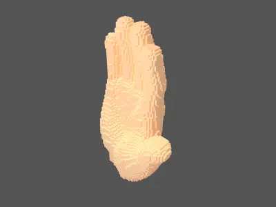 Voxel Style Hand v1 002 3D model