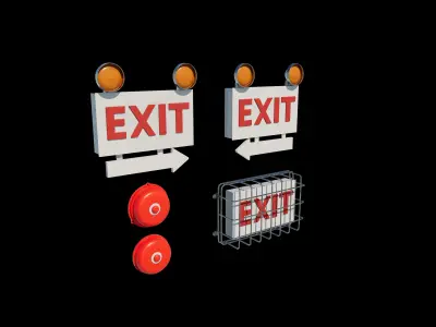 Exit sign 3D model