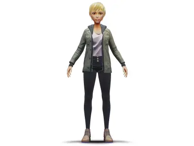 Young Woman - Smart Casual Clothes - Chic Street Style Outfit HP 3D model