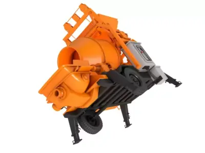 Portable Concrete Mixer Pump 3D model