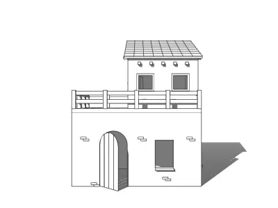  Low polygon village house Casa de pueblo bajo poligonaje Low-poly 3D model