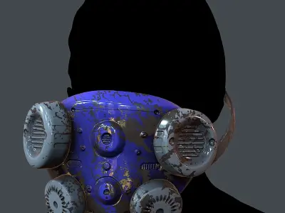 Gas mask helmet 3d model scifi Low-poly 3D model Low-poly Low-poly 3D model get