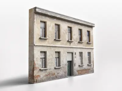Old Abandoned House-Apartment Realistic City Asset Low-poly 3D model
