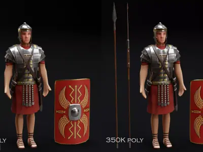 Roman Soldier 2 Low-poly 3D model