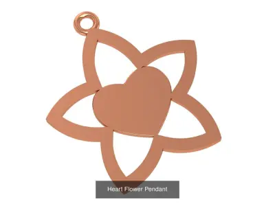 19 Flower Charm Pendant Necklace  3D Model Pack