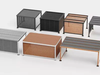 7 Modern Gazebos Collection - Minimal Architectural Structures 3D model