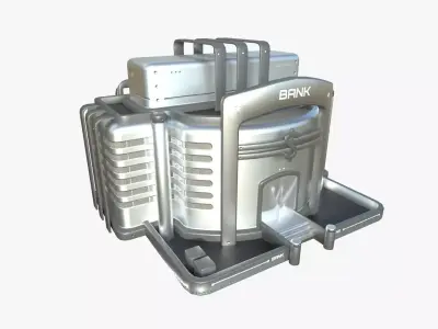 SciFi Bank A08 Metallic - Sci Fi Exterior Design Low-poly 3D model