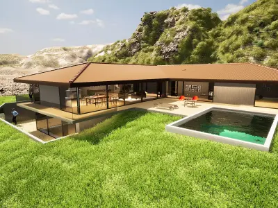Modern villa  3D model 3D model
