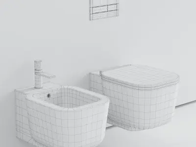 Ceramica Cielo Cubika Wall-Hung WC Low-poly 3D model