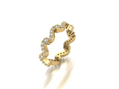 A Dance of Light The Sculptural Diamond Eternity Band 3D print model