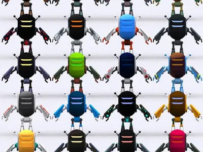 3DRT - Chibii-robot-12 Low-poly 3D model