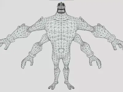 Four Arms - DNA Sample Of a Tetramand - Ben 10 Omniverse Low-poly 3D model