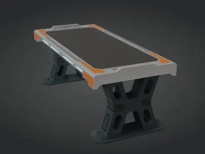 Sci-fi Work Bench - Low poly - PBR - Game ready Low-poly 3D model